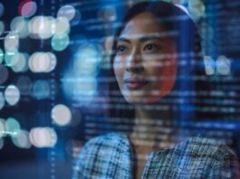 Portrait of Asian Female Startup Digital Entrepreneur Working on Computer, Line of Code