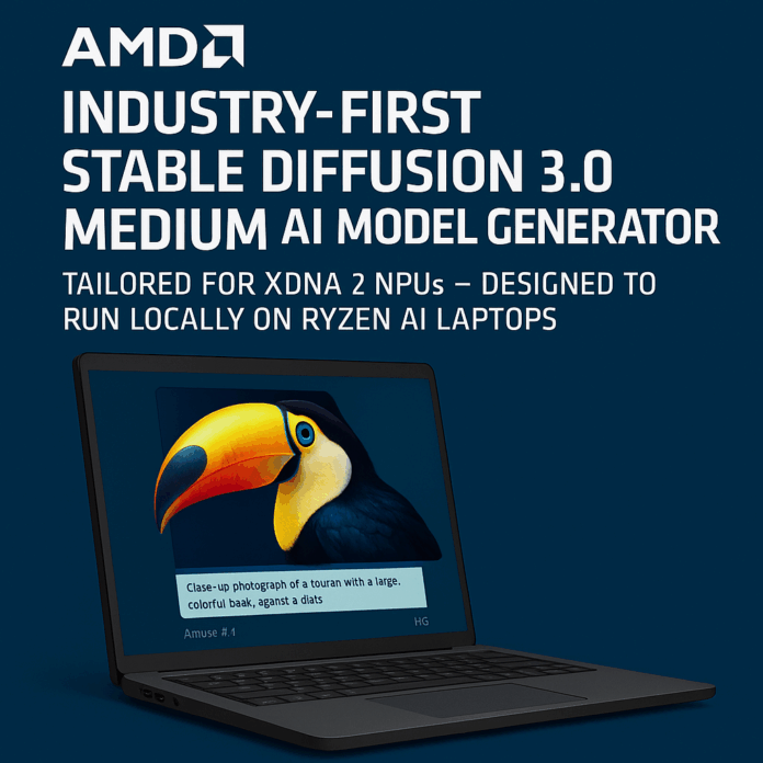 AMD brings Stable Diffusion 3.0 locally to the laptop - AI image generation offline and exclusively on Ryzen AI with XDNA 2
