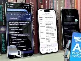 Galaxy S25 Plus, iPhone 15 Pro and Pixel 9 showing off AI notes formatting with AI Phone Face-off badge