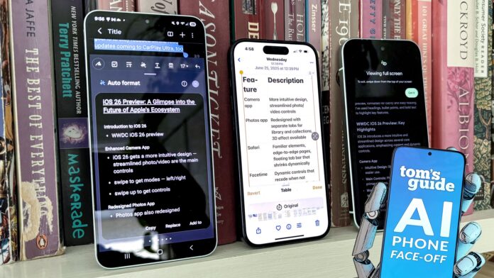 8QtqxuTPNsumPkzsinyr2J.jpg Galaxy S25 Plus, iPhone 15 Pro and Pixel 9 showing off AI notes formatting with AI Phone Face-off badge