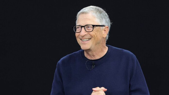 Bill-Gates-1-2.jpg Microsoft co-founder and former CEO Bill Gates speaks during a 50th Anniversary celebration event at Microsoft headquarters, Friday, April 4, 2025, in Redmond, Wash. (AP Photo/Jason Redmond)