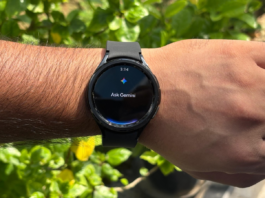 Gemini can be summoned on your smartwatch with a simple tap on the home button. (Image Credit: Chitral Khambhati/Indian Express)
