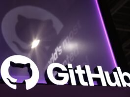 GitHub Inc. signage during the Singapore FinTech Festival