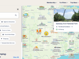 Roadtrippers interface.