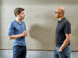 OpenAI CEO Sam Altman (left) and MS Chairman Satya Nadella