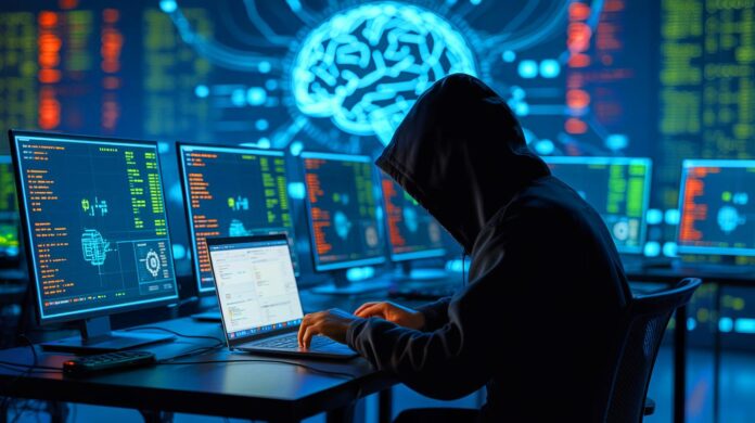 Illustration of North Korean hackers using AI tools like ChatGPT for cryptocurrency theft. Image generated by AI.