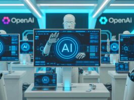 Illustration of AI models choosing to override shutdown commands, generated by artificial intelligence.