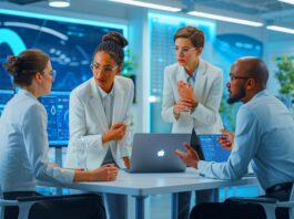 Illustration of four prominent researchers transitioning from OpenAI to Meta. Image generated by AI.