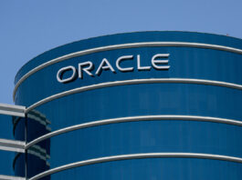 Logo of cloud computing company Oracle pictured on the company's headquarters in California, United States. 
