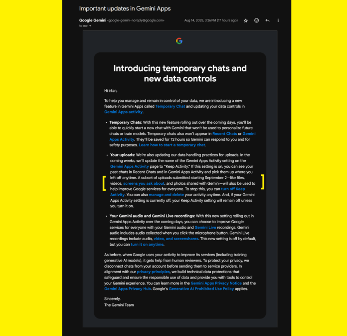 Google Gemini Will Soon Use Your Uploads for AI Training, Full Details and How to Opt Out