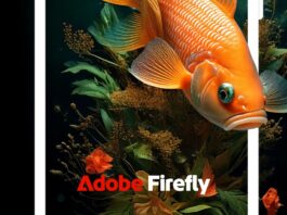 A hero image of Adobe Firefly and an AI generated goldfish.