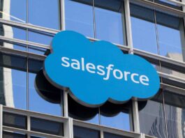 Salesforce logo on building