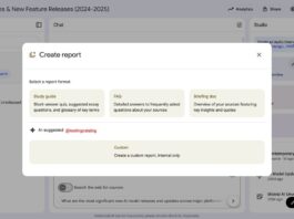Google develops AI-generated Report options for NotebookLM