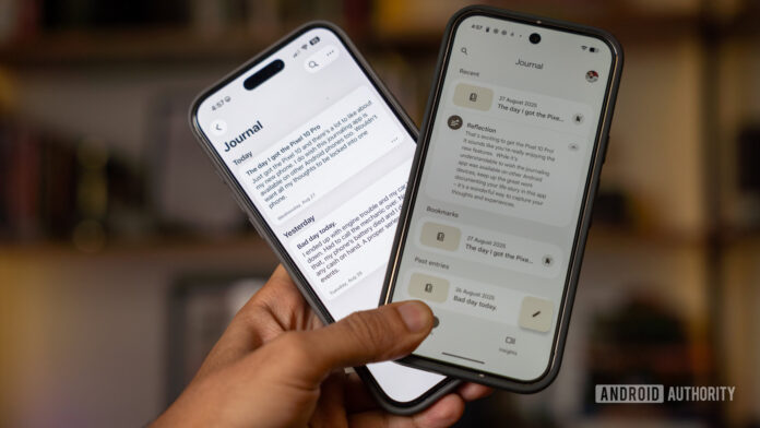 Apple Journal vs Pixel Journal comparison