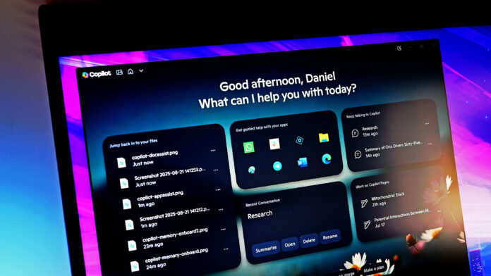 Snapshot of the Copilot app&#039;s new features for Windows 11 (August 2025).