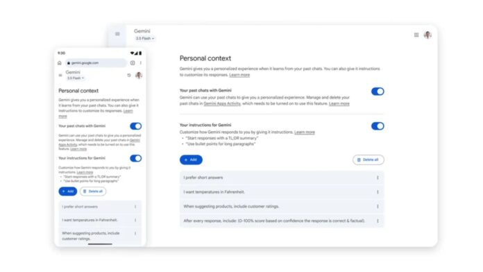 Gemini the latest AI-powered platform to add memory function