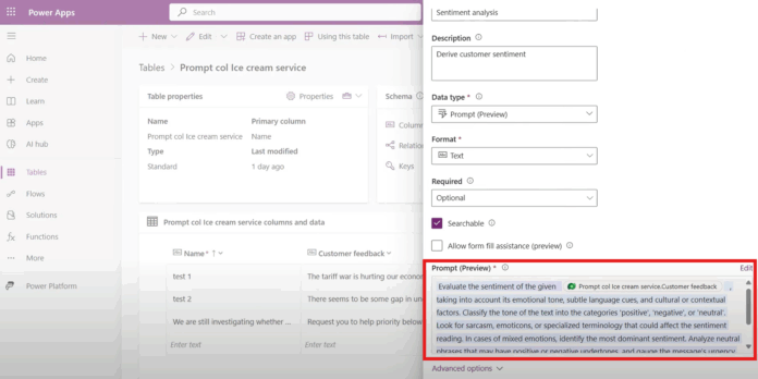 Enrich Your Dataverse Tables Using AI Prompt Columns