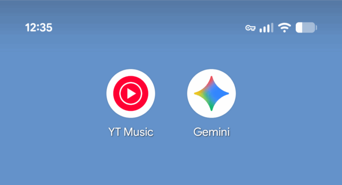 Gemini and YouTube Music app icons on Android