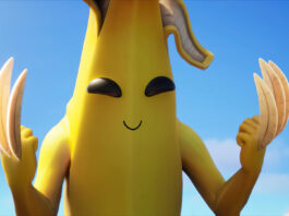 Peely from Fortnite with banana-fied Wolverine claws.