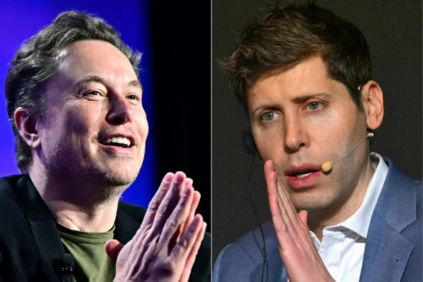 Tesla Inc TSLA CEO Elon Musk and OpenAI CEO Sam Altman. the AFP Union