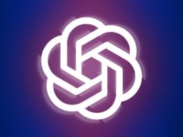 The OpenAI logo over a tectonic shift in the background.