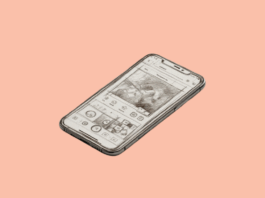 A phone displaying an image undergoing editing