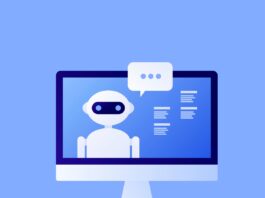 Robot answering customer service inquiries.