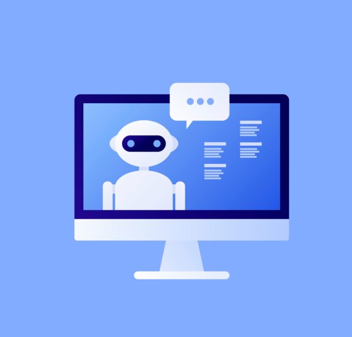 GettyImages-1173671080.jpg Robot answering customer service inquiries.