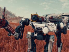 Starfield's companion robot giving a thumbs-up
