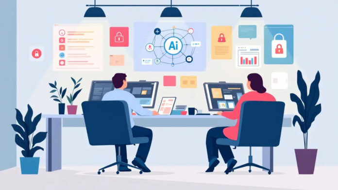 compatible_australian-office-employees-using-computers-ai-icons-with-data-vulnerability.jpg Australian SMBs embrace AI but free tools heighten security risks