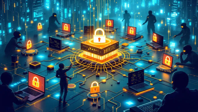 compatible_realistic-illustration-interconnected-servers-computers-digital-locks-shields-cyber-threa.jpeg AI agents in business create new risks & urgent security needs