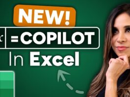 Microsoft Excel COPILOT feature showcasing AI productivity tools