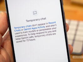 pixel phone showing gemini temporary incognito chat button