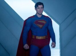 David Corenswet as the titular Kryptonian hero in James Gunn&apos;s Superman.