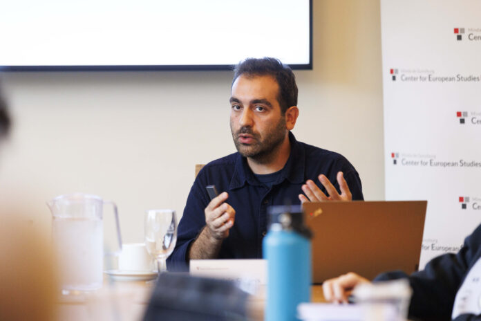 101425_EuropeAI_0329.jpg Sotiris Sideris speaking during the event.