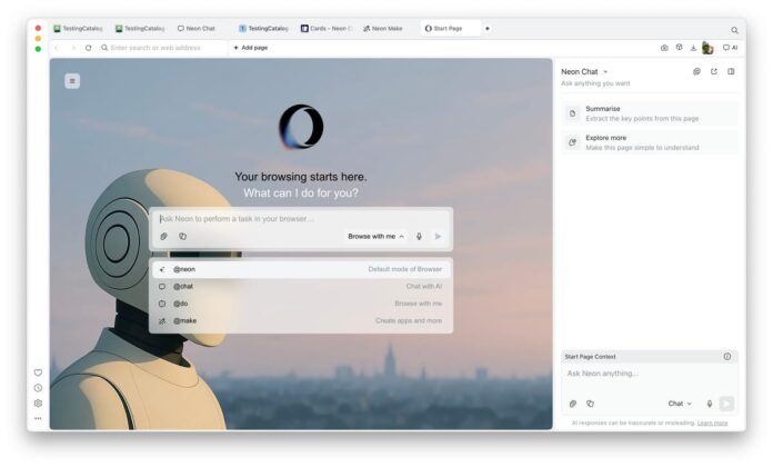 Opera launches its agentic AI browser Neon to early testers