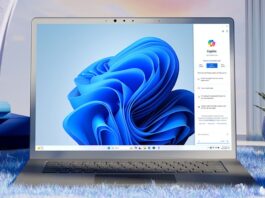 Windows 11 laptop showing Copilot