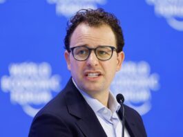 Dario Amodei, Anthropic CEO, on stage during a conference.