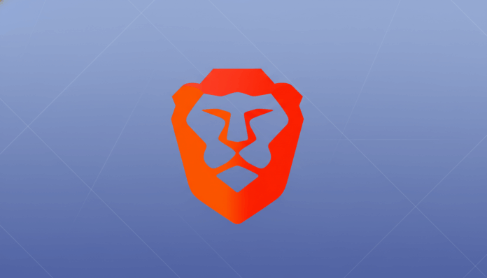 brave_browser_edited_1761517854.png A red and orange gradient lions head logo centered on a soft blue background with subtle geometric patterns.