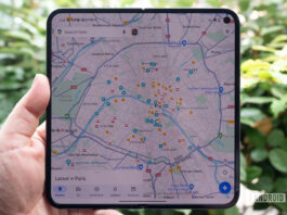 google pixel 9 pro fold unfolded display google maps