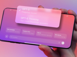 ChatGPT-5 interface on a mobile phone.