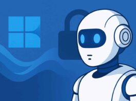 Windows 11 AI agent interface with shield icon, highlighting trust and privacy concerns