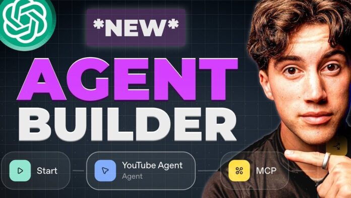 Screenshot of OpenAI’s Agent Builder drag-and-drop interface for creating AI agents