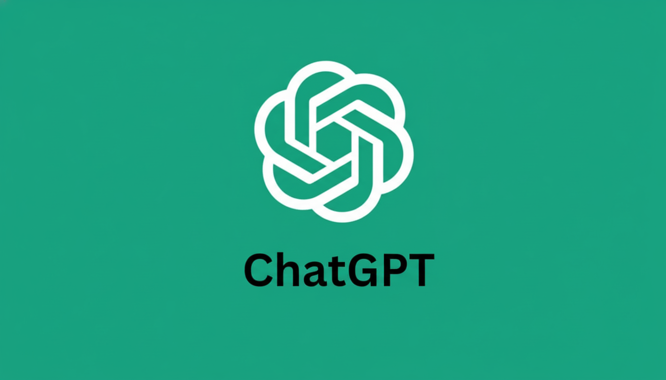 openai_sora_edited_1761527792.png The ChatGPT logo, a white abstract knot-like design, centered above the black text ChatGPT on a solid teal background, resized to a 16:9 aspect ratio.