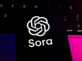 The Sora logo displays on a smartphone screen