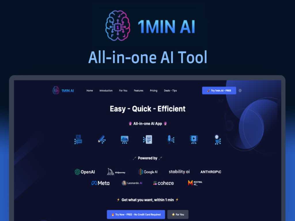 1minAI-Advanced.jpg 1min.AI Advanced Business Plan Lifetime Subscription