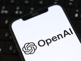 OpenAI logo on a smartphone screen