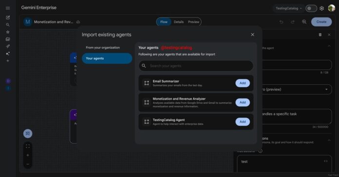Google works on importable Agents for Gemini Enterprise