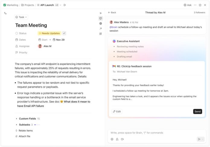 ClickUp adds new AI assistant to better compete with Slack and Notion