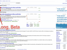 A screenshot of the Google Finance homepage with a red arrow pointing to the Markets tab and the text So Long, Beta overlaid at the bottom.